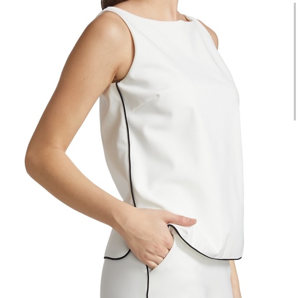 CHIARA BONI LA PETITE ROBE Vanesa Piping Sleeveless Blouse 12 - Picture 4 of 10